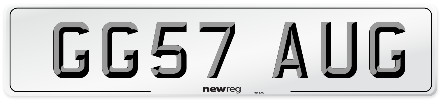 GG57 AUG Number Plate from New Reg